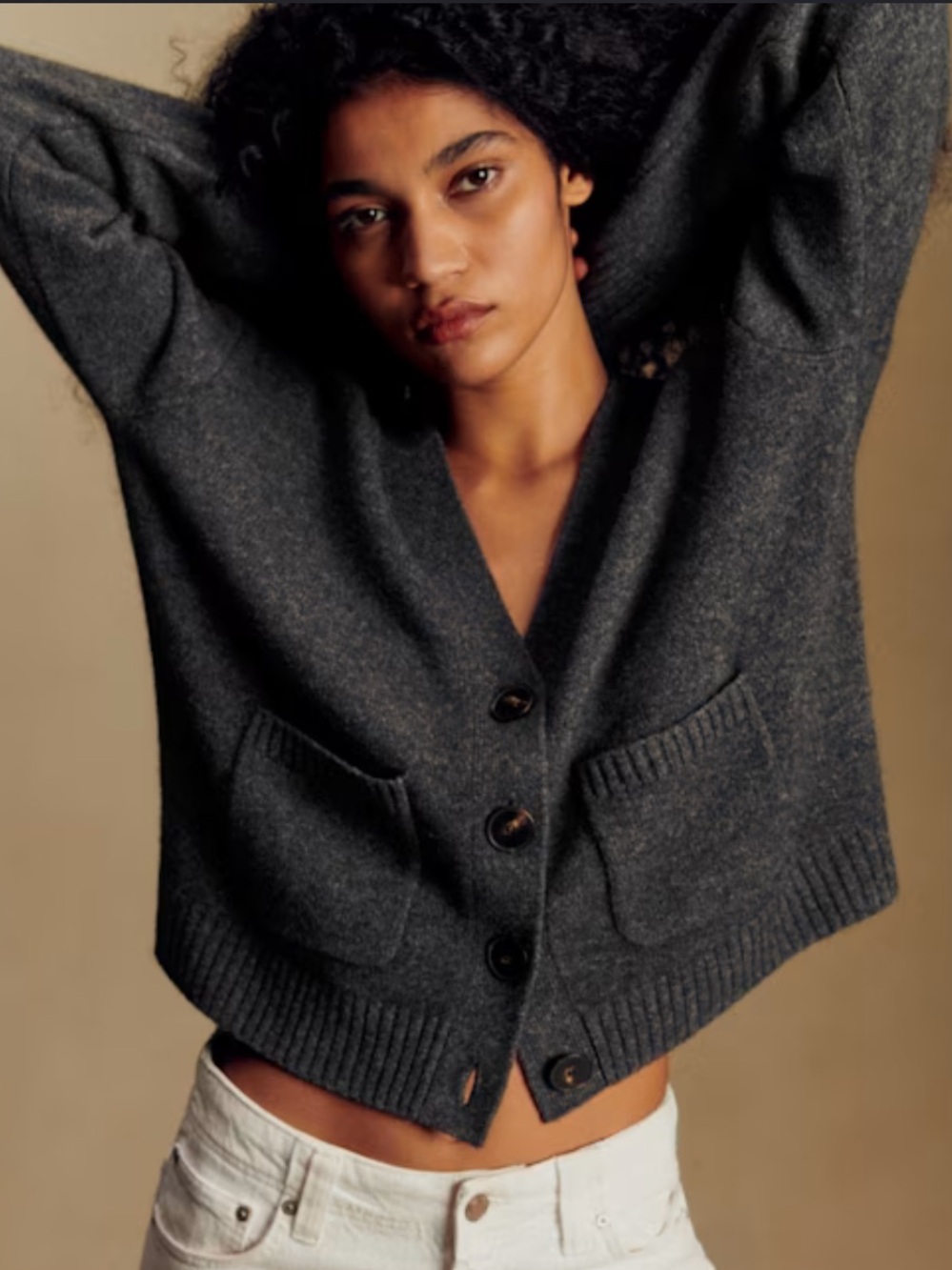 Sezane Jady Grey Cardigan
